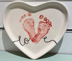 Heart design from footprints