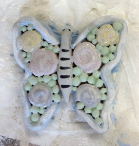 Hand Built Clay Butterfly Coaster