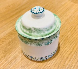 Painted Ceramic Cannister