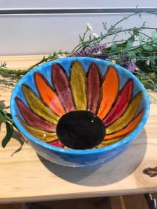 Hand Painted Flower Cereal Bowl