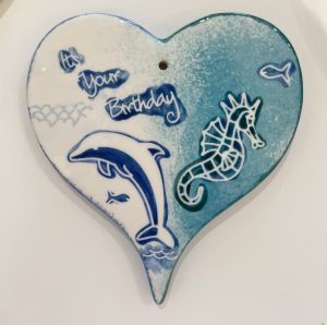 Hand Painted Ceramic Heart Using Stickers