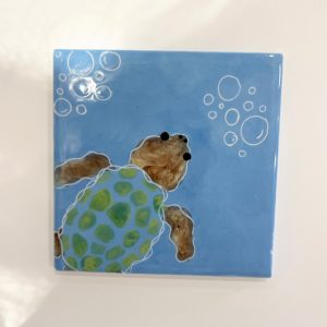 Painted Turtle Ceramic Coaster