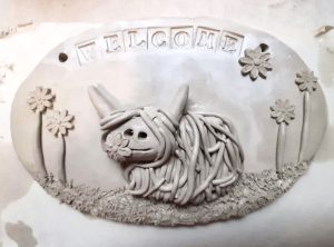 Highland Cow Welcome Plaque