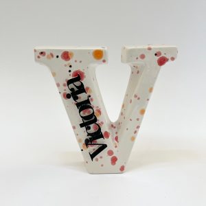 Ceramic Letter And Acrylic Name Plaque- Poppy Fields
