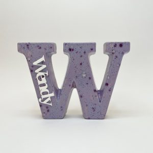 Ceramic Letter And Acrylic Name Plaque- Purple Reign
