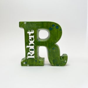 Ceramic Letter And Acrylic Name Plaque- Spotted Kiwi