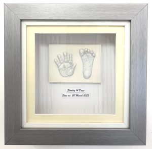 2D Stonecast Double Imprint- Silver and White Frame