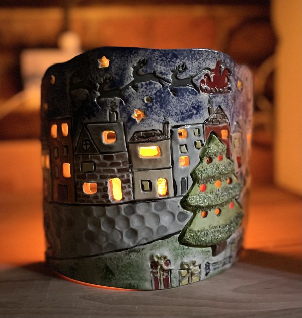 Festive Scene Stand Up Lantern- Clay and Paint Workshop - Image 2