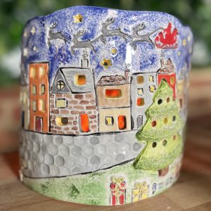 Festive Scene Stand Up Lantern- Clay and Paint Workshop
