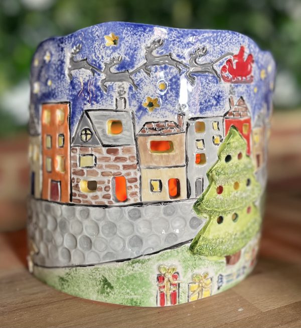 Festive Scene Stand Up Lantern- Clay and Paint Workshop
