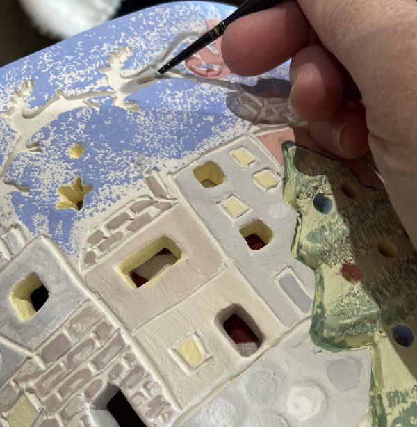 Festive Scene Stand Up Lantern- Clay and Paint Workshop - Image 4