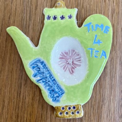 Teapot Shaped Clay Hand Built Spoon Rest