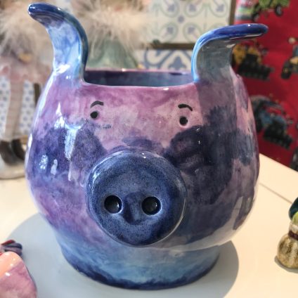 Glazed Ceramic Piggy Pot